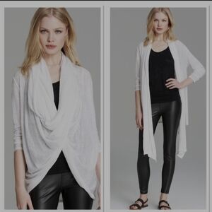 Alice & Olivia White wrap around drapey infinity cardigan sweater sz XS